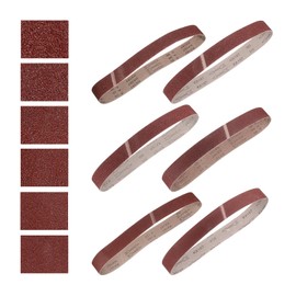 HARFINGTON 2 x 42 Inch Sanding Belts, 6 Pcs 36/40/60/80/100/120 Grits Aluminum Oxide Abrasive Belt Sander File Belt for Woodworking, Metal Polishing, Knife Sharpener