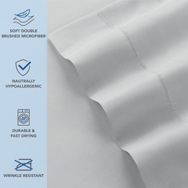 Arkwright Bulk Microfiber King Pillow Cases - Pack of 12 - Soft Hypoallergenic Pillowcases and Bedding Essentials for Hosts and Hotels, King, Grey