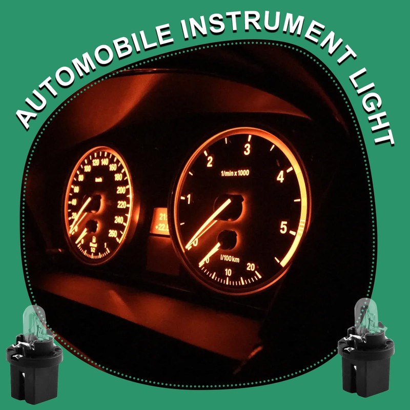 LEMLIN 10 Pieces Dashboard Bulbs, DC 12V 2W 30MA Bulbs