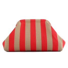 EVEOUT Dumpling Clutch for Women Woven Crochet Beach Vacation Handbag Purse Stylish Striped Bag for Party