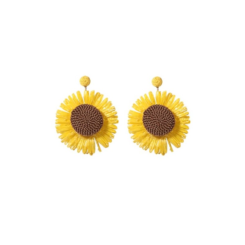 ALRNBY Big Sunflower Statement Earrings for Women Pretty Dangle Stud