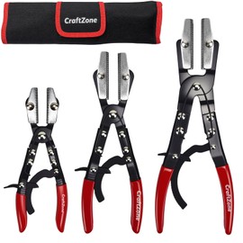 3-Piece Ratcheting Hose Pinch Off Pliers Set 8" 10" 12" Locking Hose Pinch Pliers Set for Radiator Coolant Automotive Fuel Lines CRAFTZONE