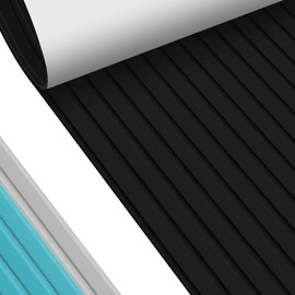 Hjdeck Boat Flooring Black EVA Foam Boat Decking Self-Adhesive Backing 94.5"x23.6" Non-Slip Boat Flooring 5mm Soft Foam Decking for Boats Yacht Kayak Motorboat RV Swimming Pool Golf Cart Cooler Tops