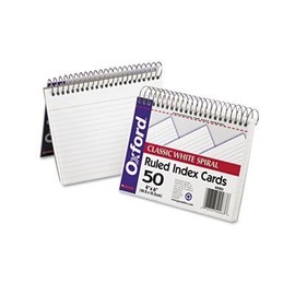 Oxford 40283 - Spiral Index Cards, 4 x 6, White, 50/Pack-ESS40283 by Oxford
