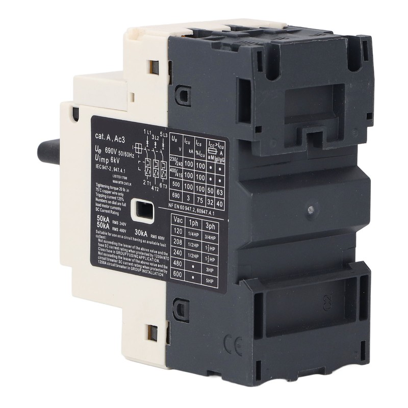 Motor Protection Circuit Breaker 4‑6.3A Knob Type Thermomagnetic Switch 35mm