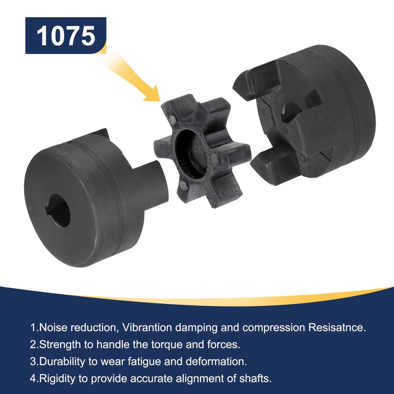 uxcell 1/2" to 1" L090 Flexible 3-Piece L-Jaw Coupling Coupler