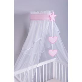 Amilian Babybett Himmel Baldachin Kinderzimmer Himmel für Babybett Betthimmel Babybett für Baby Zimmer Stubenwagen Babywiege Kinderbett Kinderzimmer Deko Baldachin Bettvorhang Chiffonhimmel