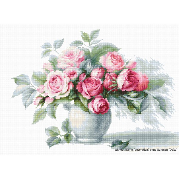 Luca-S Etude with Roses Counted Cross Stitch Kit, Multi-Colour