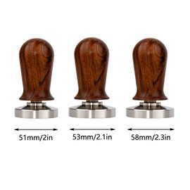SagaSave Coffee Tamper, 58mm Espresso Press with Mat Wooden Handle for Coffee Grounds Barista Espresso Machines Accessory