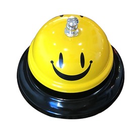 Yellow Counter Bell,Call Service Bell Metal Game Front Reception Bells Kitchen Bar Called Ring Bell Clock Stainless Steel Desk Bellfor Christmas Service Call Hotel Kids Game Restaurant Bar