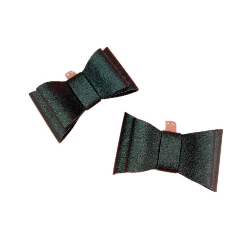 Douqu 1 Pair Simple Elegant Woman Ladies Black PU Bow