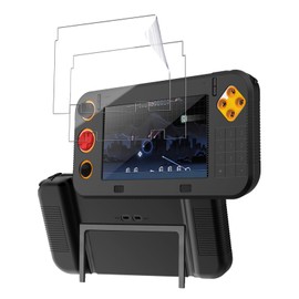 for My Arcade Atari Gamestation Go Silicone Grip Case With 2Pcs 6H PET Soft Film Screen Protector–Shockproof Non-Slip Full Protective Cover,Anti-Scratch Drop Protection Gaming Console Case,Black