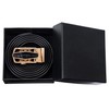 Barry.Wang Mens Formal Belt,Full Grain Leather with Automatic Buckle Nickel