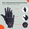HKM by Reiterladen24 Professional Riding Gloves, Nubuck Imitation Leather, black,