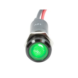 Alpinetech PLB12M 12mm 1/2" 48V AC/DC LED Metal Signal Indicator Pilot Dash Light with Black Bezel (Green)