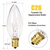 SUNSGNE 25 Pack Candle Light Bulbs, C26 Crystal Clear Torpedo