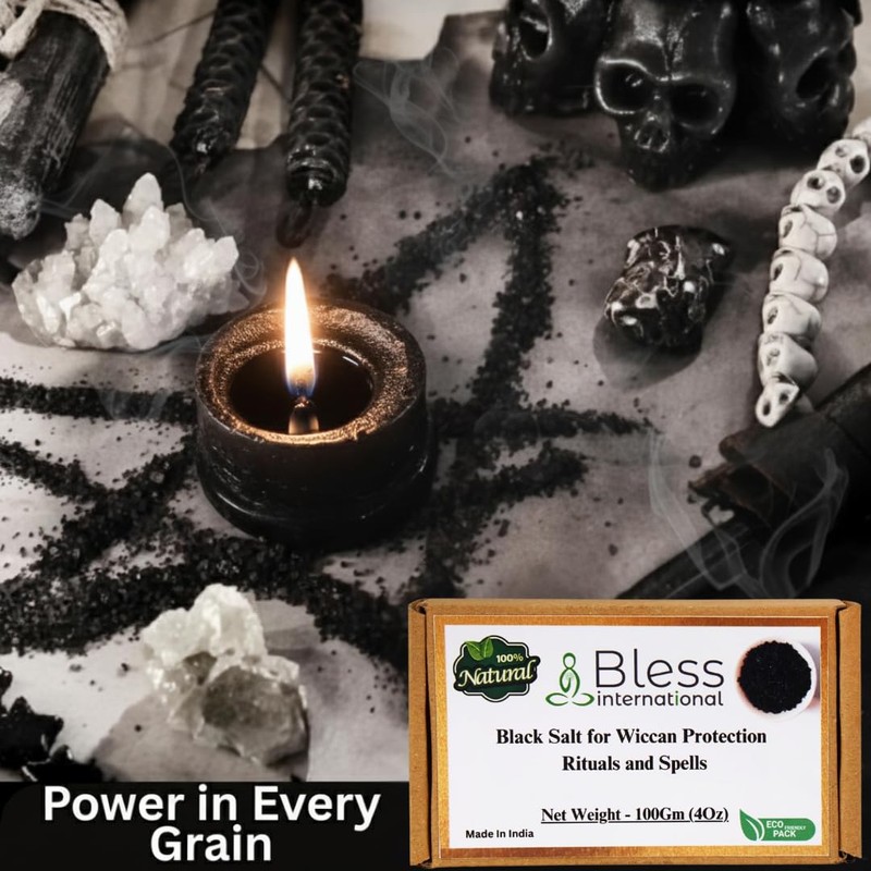 Bless International Black Salt for Wiccan Protection Rituals and Spells,