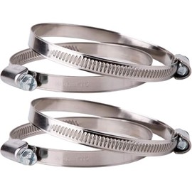 (Pack of 4) Stainless Steel Hose Clamps, Adjustable Clamps, Worm Gear, Adjustable Diameter 2.36-3.14" (60-80 mm) Hose Clamp