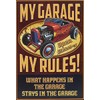 AGDeko® Blechschild 18x12 cm my garage open 24 hrs my