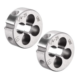 sourcing map 1/4-28 UNF Round Die, Machine Thread Right Hand Threading Die, Alloy Tool Steel Screw Thread Cutting Die, 2pcs