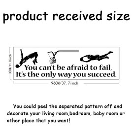 SUPERDANT Basketball Wall Sticker Inspirational Quotes Wall Stickers Can'T Be Afraid Vinyl Wall Sticker for Bedroom Living Room Home Decoration Basketball Player Gifts