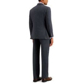 Nautica Mens Modern fit 2 Piece Suit 36 R / 30 Waist Charcoal Grey Solid Stretch