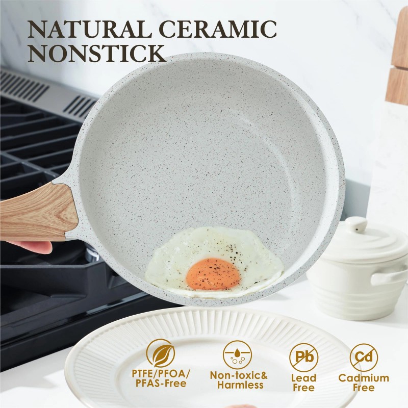 SENSARTE Nonstick Ceramic Frying Pan Skillet 8-Inch Omelet Pan Healthy