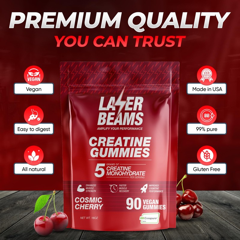 Laser Beams Creatine Monohydrate Gummies - 5g Creapure Creatine per