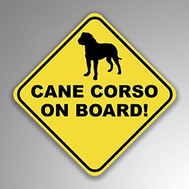 JMM Industries Cane Corso On Board Vinyl Decal Sticker Car Window Bumper 2-Pack 4-Inches by 4-Inches Premium Quality UV Protective Laminate PDS1234