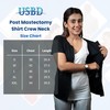USBD Crew Neck Post Mastectomy Shirt with Drain Pockets (Small,