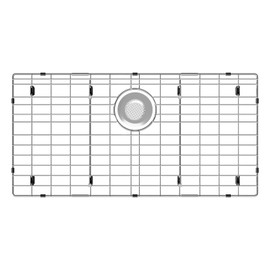 jkxoo 27-9/16" x 14-9/16" Sink Grid, Stainless Steel Sink Protectors for Kitchen Sink, Sink Bottom Grid, Rear Drain with Corner Radius 3/16", Sink Grids for Kitchen Sink, Sink Grid for Bottom of Sink