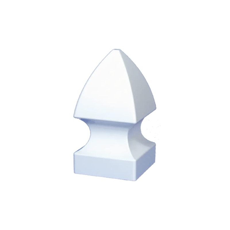3.5 x 3.5 in. Sq Gothic Vinyl Post Cap, White,