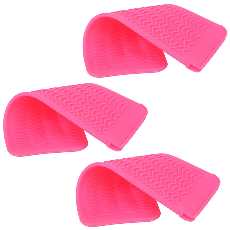 3Pcs Silicone Insulation Cover Heat Resistant Pouch for Hair Straightener