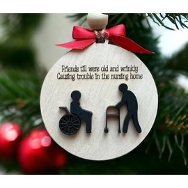 ONNIBE Wooden Christmas Ornaments, Friend Christmas Ornament, Ornament Christmas Decorations for Tree (SO72)