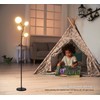 Fiqevs Modern Black 4 Globe Floor Lamp for Living Room