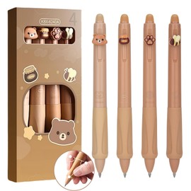 DealKits Erasable Ballpoint Pen, Rollerball Pen, 4 Pieces Ballpoint Erasable, Erasable Pen Set, Erasable Gel Pens - Blue, Tip 0.5 mm, for School Supplies, Office Supplies, Students