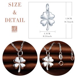 Unendlich U "Love Eternal" Four Leaf Clover Pendant 925 Sterling Silver Men/Women/Couple Necklace Gift for Loved One, Stainless Steel