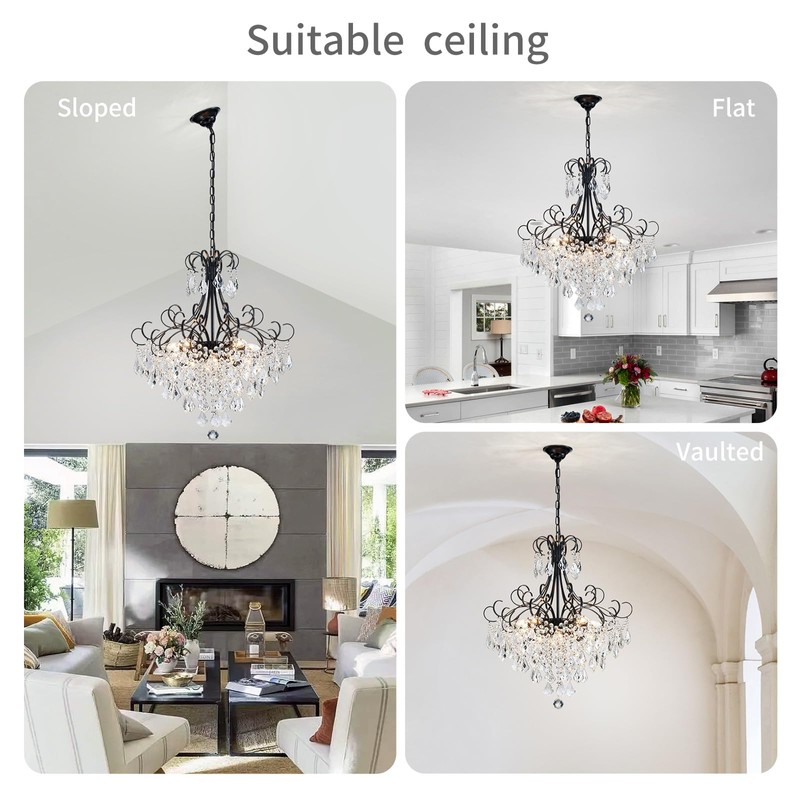 WUZUPS Crystal Chandelier 10-Light Pendant Ceiling Light Modern Lighting Fixture