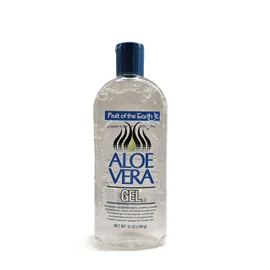 Aloe Vera 100% Gel Fruit of the Earth 340 g 12 oz. Vegan, Paraben-Free, Natural, Soothing, Refreshing, Leaves No Stains, Absorbs Quickly