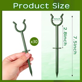 Taiyin 20 Pcs 3/4'' Garden Hose Holder Brackets Garden Guide Holder Decorative Outdoor Guide Stakes Support Spike Plant Tool to Keep Off Lawn for Yard (Green)