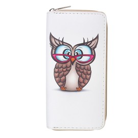 DonDon Women's Owl Purse Beige