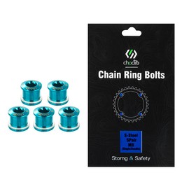 Chooee Single/Double Bike Chainring Bolts, M8 Bicycle Chain Ring Bolts and Nuts For MTB/Mountain Bike/Road Blue
