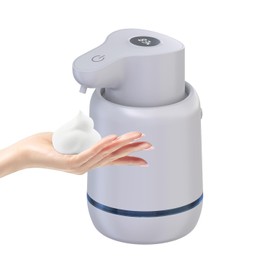 Automatic Soap Dispenser Foaming Touchless, 15oz/420ml Automatic Foaming Soap Dispenser for Bathroom and Kitchen –Clog-Free, Waterproof, USB Rechargeable, 4-Level Foam Volume Adjustable (Gray)