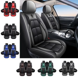 Xiangta Waterproof Leather Car Seat Covers Non-Slip Easy to Install Vehicle Cushions Cover Seat Protectors Interior AccessoriesSize: Universal Size, Color: Black & Green