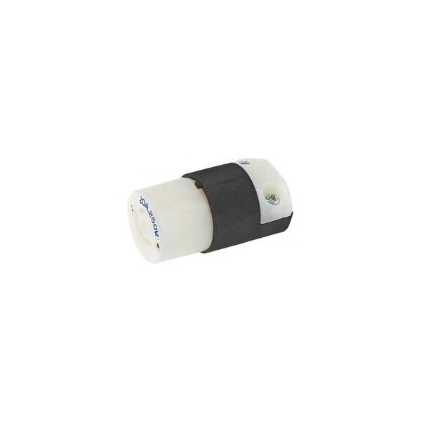 20A Twist-Lock Connector 2P 2W 250VAC L2-20R BK/WT