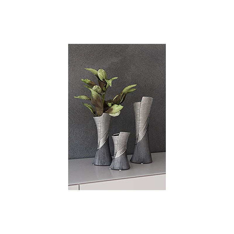 GILDE Modern Ceramic Vase Table Vase Decorative Vase Grey Silver