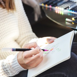 Brilliant Bee - Watercolor Brush Pens for Painting and Calligraphy (20 pack) – Blendable, Water-Based Ink, Real Nylon Brush Tip, Multiple Colors, Planner Pens - For Adults or Kids