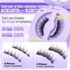 Lanflower Magnetic Eyelashes with Applicator, Mangetic Eyelashes Natural Look, Wispy