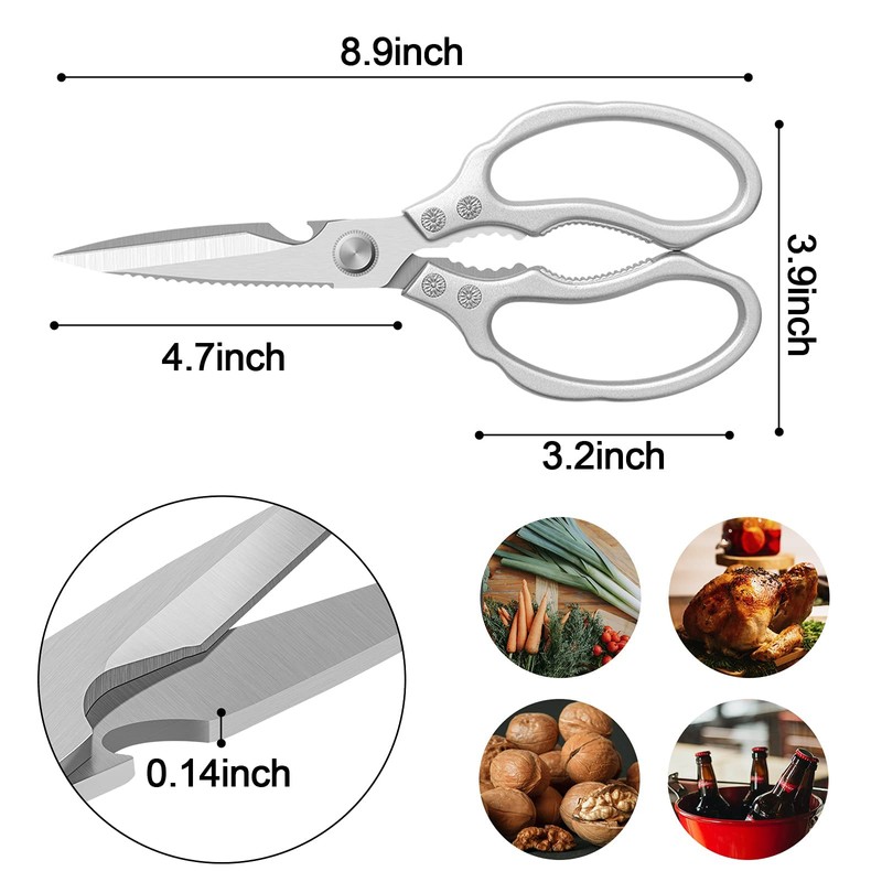 CGBE Kitchen Scissors Heavy Duty, Dishwasher Safe Kitchen Scissors, Multi-Purpose