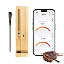 Meat Thermometer Wireless with 3.9mm Diameter Probe, 777FT Long Range Cooking Thermometer for Oven, Air Fryer, BBQ, Beef, Turkey, Chicken, Salmon, APP Remote Monitor